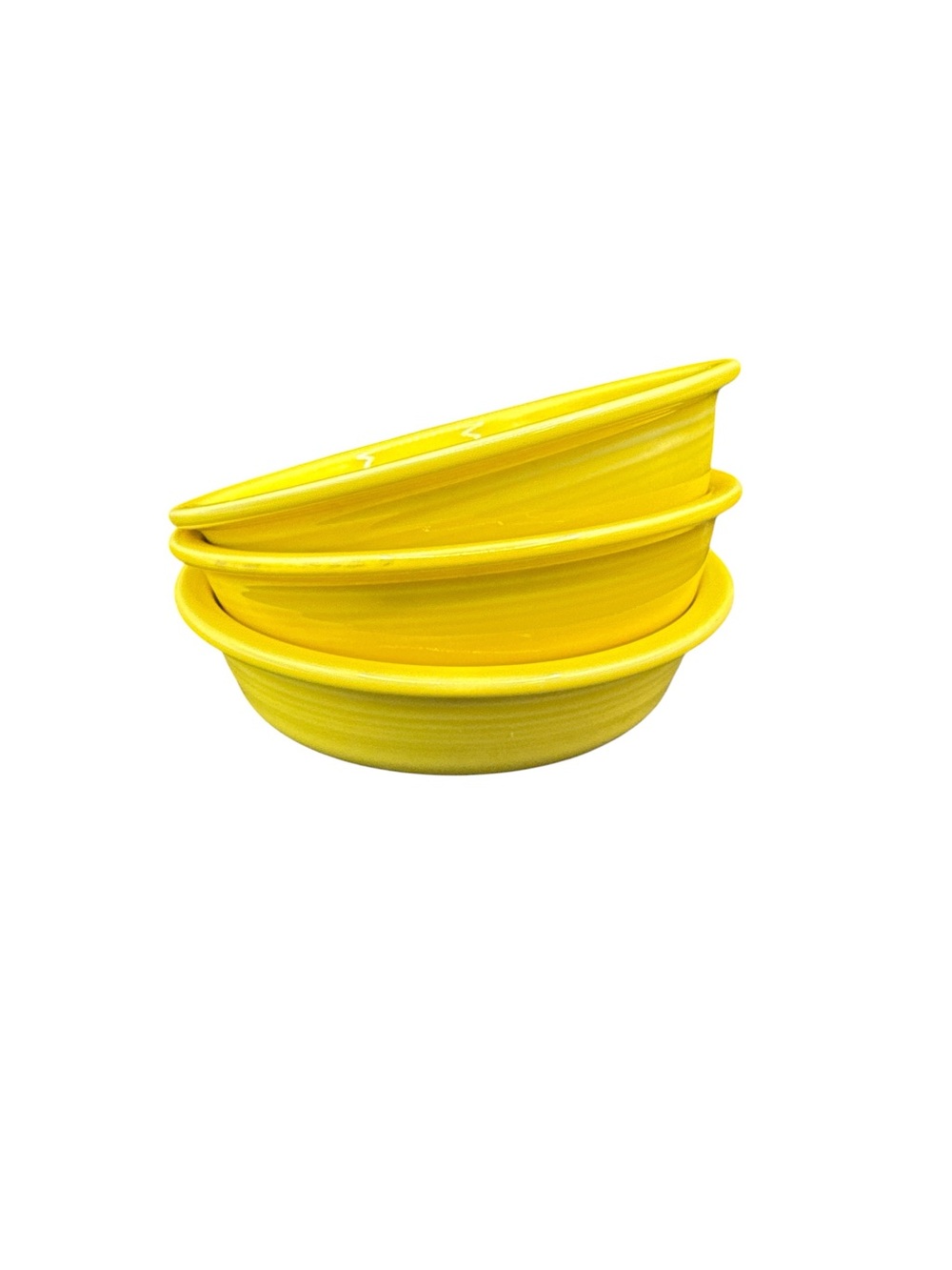 Vintage Set Of Three Fiesta Daffodil Cereal Bowls Fiesta Yellow Bowl Set 7”